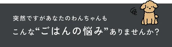 突然ですがあなたのわんちゃんもこんなごはんの悩みありませんか？